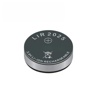 China 3.6V LIR2025 button type 25 mAh lithium cobalt oxide battery LiCoO2 TWS Headphones Battery coin lithium battery for sale