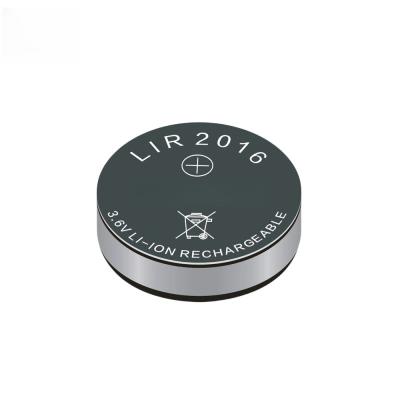 China Durable 16mAh LiCoO2 Button Type Battery for Car Keys 3.6V LIR2016 Lithium Cobalt Oxide for sale