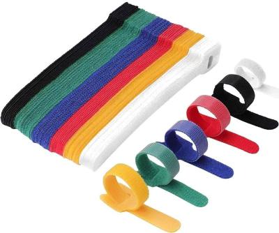 China Reusable Sustainable Velcro Back To Nylon Self-Locking Logo Hook Zip Tie Acccept Customized By Back Cleat And Loop Strap Cable Tie for sale