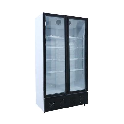 China Single-Temperature Flat Top Double Doors 2 Door Cooler Fridge Comercial Display Fridge for sale