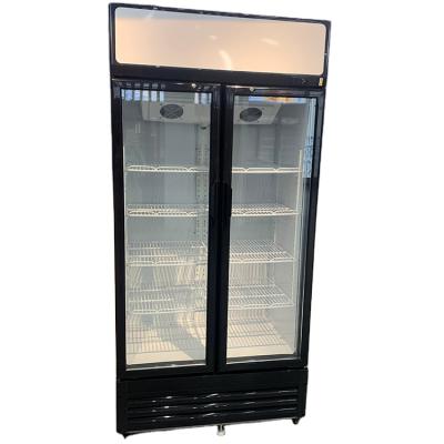 China Single-Temperature Tempered Glass Refrigerator Two Door Refrigerator Two Door Glass Reach In Cooler Reach In Cooler for sale