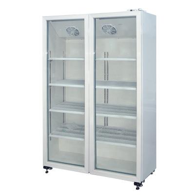 China Single-Temperature Display Refrigerator 2 Door Merchandiser Wine Cooler Wine and Beverage Coolers for sale