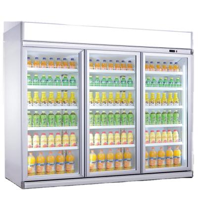 China Single-Temperature 3 Door Merchandiser Fridge Deli Refrigerators Display Refrigerator Glass Door for sale