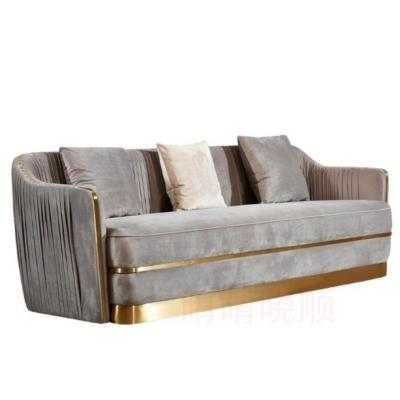 China Modern Modular Living Room Sofas Good Quality Apartment Leisure Velvet Modular Sofa With Gold Legs for sale