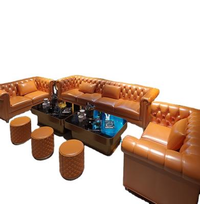 China Restaurant Furniture KTV Sofa Super Comfortable Discobar Stool And Furniture Counter Club Long Sofa Set for sale