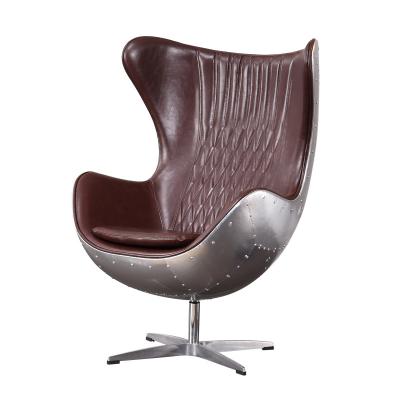 China Vintage Jacobsen Modular Classic Leather Aviator Chair Union Jack Brown Antique Egg Chair for sale