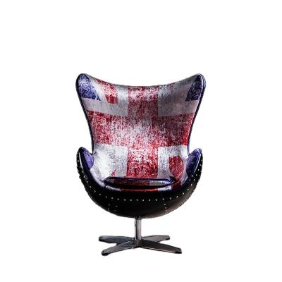 China Modular Home Type Swivel Accent Chair Patchwork Fabric Metal Office Living Room Egg Furniture Aviation Egg Chair for sale