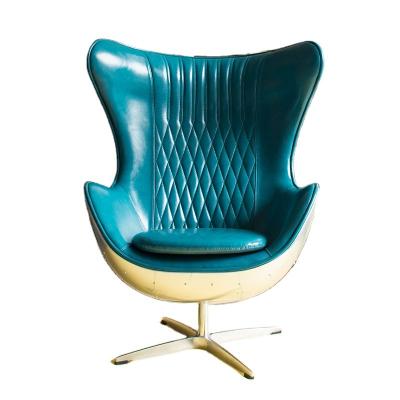 China Foshan Factory Modular Wholesale Industrial Aviator Vintage Leather Retro Aluminum Egg Chair for sale