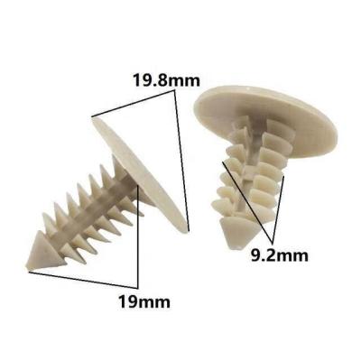 China 50pcs /bag 9mm Nylon Hole Auto Roof Liner Trunk Scratching Fixed Staples Car Fastener Clips For Car for sale