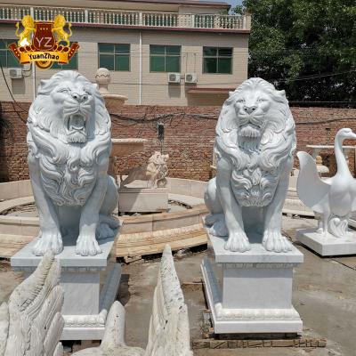 China Modern Life Size Stone Lion Sculpture Garden Decoration Standing Lion Statue for sale