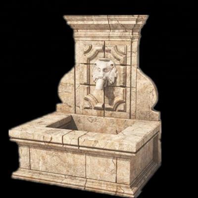 China Modern Red Marble Large Size Lion Sunset Sculpture Marble Garden Wall Stone Main Fountain for sale