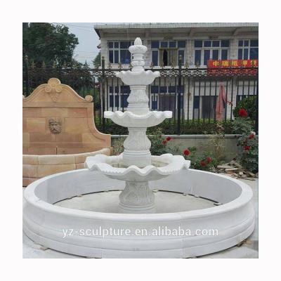 China Large Size Modern Granite Garden Water 3 Tiers White Marble Fountain For Garden Decoration for sale