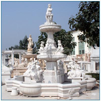 China 2018 Hot Sale Large Fountain Natural White Stone Water Fountains For Sale for sale