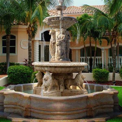 China City Square Natural Marble Antique Polished Marble Outdoor Water Fountain for sale