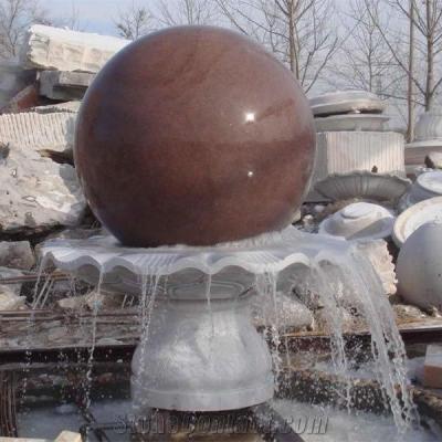 China Modern large size floating ball water fountain feng shui ball outdoor marble water fountain for decoration for sale