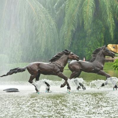 China Europe large size bronze stock metal craft horse statue for park decoration for sale