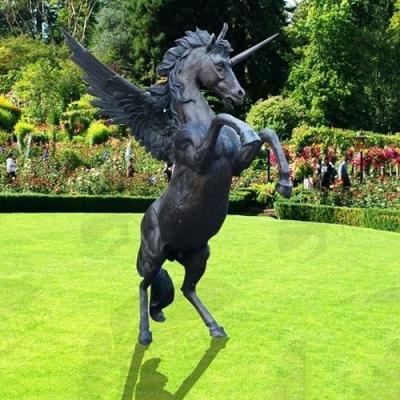 China Europe Outdoor Yard Decoration Bronze Winged Horse Unicorn Statue for sale