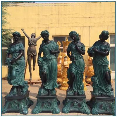 China Outdoor Life Size Ancient Bronze Europe Set One Four Seasons Sculpture Brass Religious Statues for sale