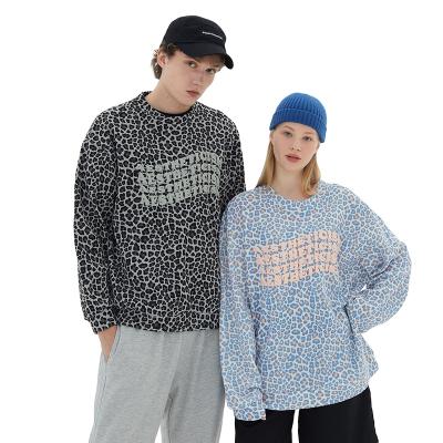 China Long hoodie premier Autumn Retro Couple Wear oversized leopard print breathable letter sleeve 2021 new for sale