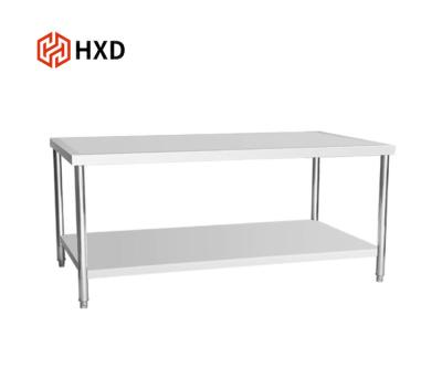 China energy & Mining Hot Selling Customized Hotel Stainless Steel Commercial Double Layer Dual-Layer Working Table Round Legs for sale