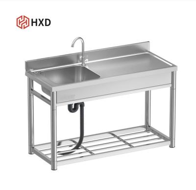 China energy & Stainless Steel Extraction Wash Sink And Table Built In Cabinet For Single Double Bowl Kitchen Wash Sink Bowls With Customized Shelf for sale