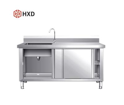 China energy & Mining stainless steel hotel restaurant cooking use cookware kitchen wash sink with cabinet for sale