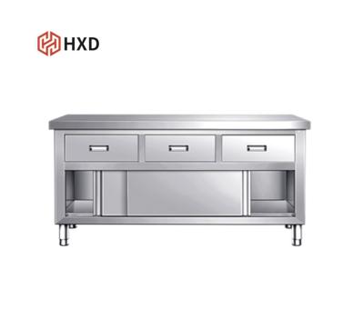 China energy & Commercial Pull Out Stainless Steel Work Table Cabinet Kitchen Sliding Doors Storage Cabinet With Drawer Accept Customized for sale