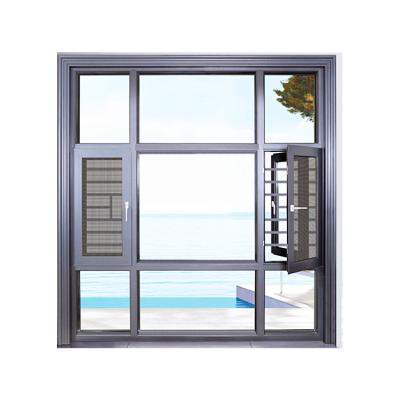 China Folding Aluminum Screen Profile Frame Window Open Inside Casement Window With Mosquito Net for sale