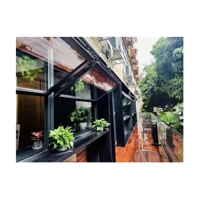 China Folding Screen Fold Up Windows Inward Vertical Folding Black Aluminum Windows Foshan for sale