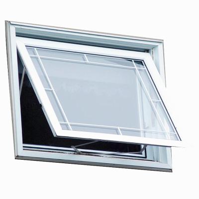 China Swing Top Hung Window Double Glass Design Skylight Vertical Rainproof Aluminum Top Hung Window With Grille for sale