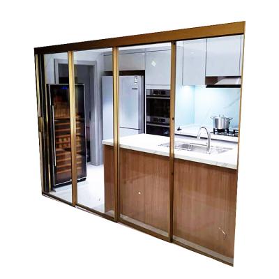 China Modern thin frame sliding door aluminum security door for linkage synchronized sliding glass door for sale