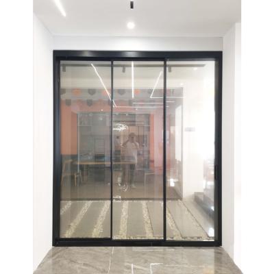 China Aluminum framed patio design sound insulation minimalist slim frame villa sliding door sliding glass door for sale