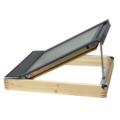 China Hot Sale Folding Roof Skylight Aluminum And Wood Frame Central Pivot Opening Skylight for sale