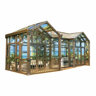 China Customized modern outdoor aluminum double tempered glass garden room sunroom for sale