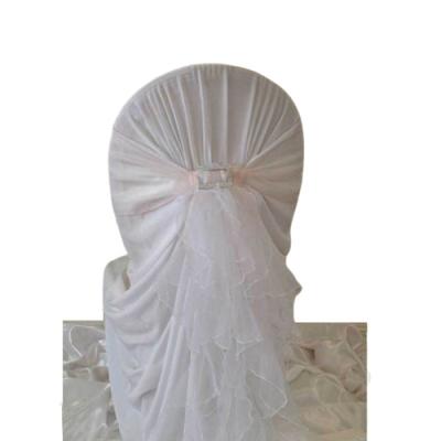 China REUSED wedding decoration ruffle chair covers and buckled organza willow chair sashes with buckle for sale