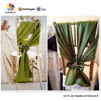 China Cheap 100% Polyester Satin Fabric Flower Chair Sash Decoration Wedding Chair Durable Fancy Bow Tie Back for sale