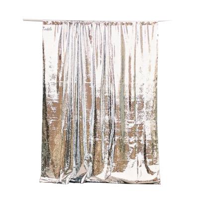 China Durable Glitter Christmas Rose Gold Sequin Backdrop Curtain For Wedding Party for sale