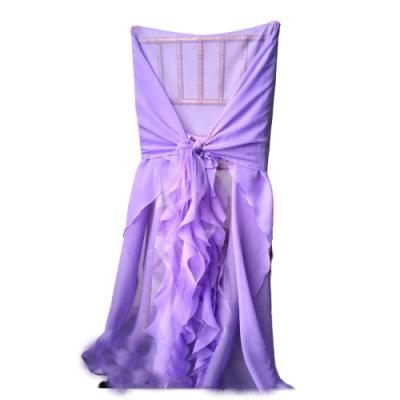 China Wholesale Disposable Chiffon Textiles Fabrics Curly Willow Ruffled Chair Sashes Covers for sale