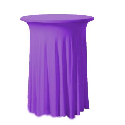 China Oilproof Purple Spandex Plain Dyed Cocktail Cover Up Statafelhoed Wave Skirt for sale