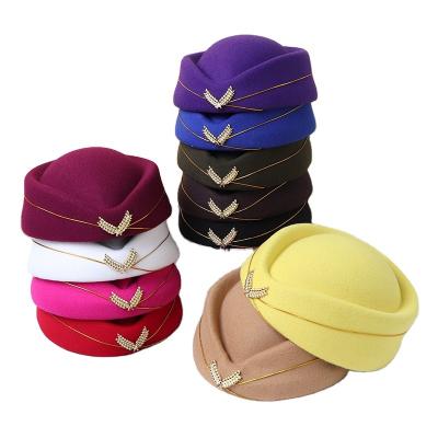 China High Quality Picture Custom Made Professional Hats And Professional Hat For Female Air Hostess Felt Hats for sale