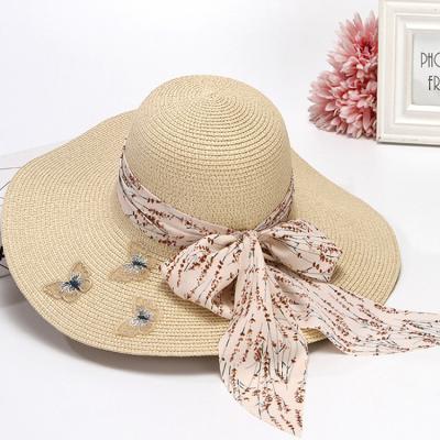 China Wholesale custom made sun wide beach picture brim straw summer soft paper hat for women for sale