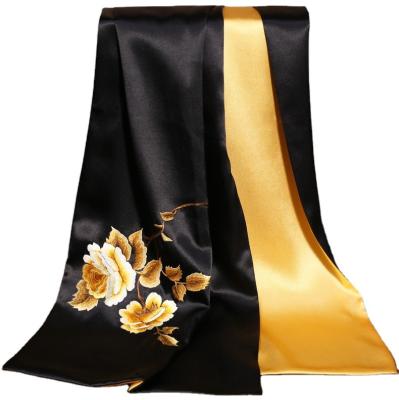 China Square Factory Customized Chinese Style Lady Female Digital Print Beautiful Silk Scarf for sale