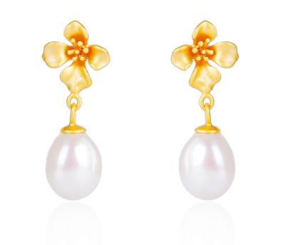 China Good Designer Lead Free Nickel Free Jewelry Floral Earring Pearl Earring Earrings For Women for sale