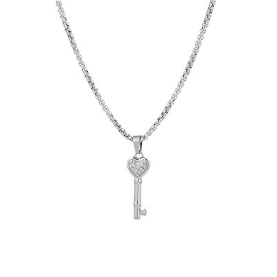 China 2021 MIA FASHION New Arrival Silver Plated Heart Key Pendant Necklace for sale