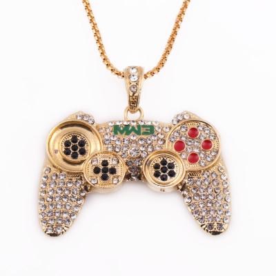 China Big New Design MIA 2021 Hiphop Full Diamond Game Console Wholesale Handle Pendant Necklace for sale