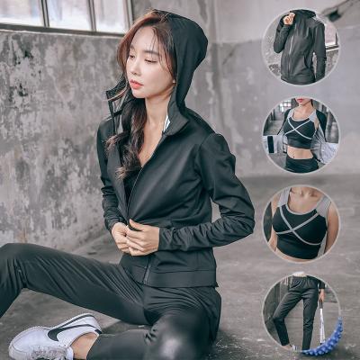 China Running Sports Workout Vedo Fitness Weight Lose Sports To Use Sauna Suit Women Full Body Hoodies 4 Pieces for sale