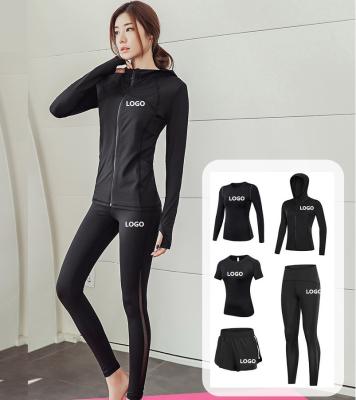 China Vedo Breathable Fitness Clothing 5PCS In Logo Workout Yoga Ropa Sport Women GYM Set Custom Made Polyester Quick Dry Ropa Deporte for sale