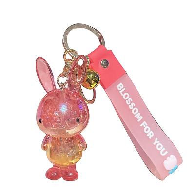 China Toy Acrylic Crystal Cute Bunny Cartoon Small Creative Bag Car Key Chain Pendant School Ornament Accessories Wholesale for sale