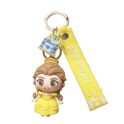 China Princess PVC Fashionable Key Cartoon Ring Castle Soft Pendant, Creative Small Gift, Cute Small Car Chain Key Pendant Wholesale for sale