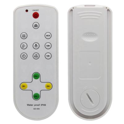 China Waterproof Customize Hotel IR Waterproof Remote Control Bathroom Waterproof TV Radio VCR Remote Controller for sale